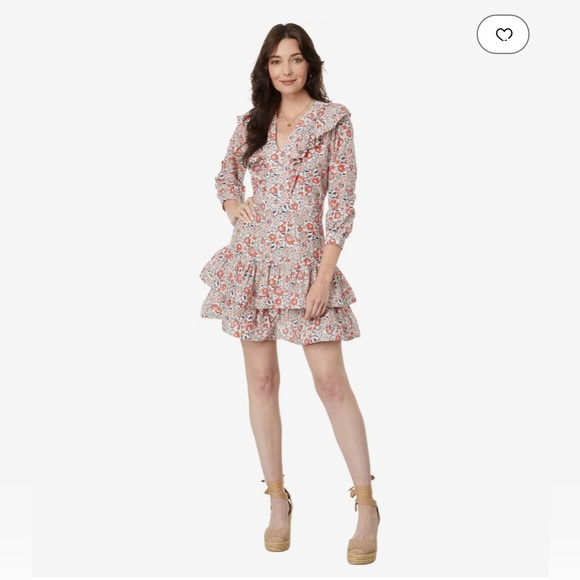 Vineyard Vines Ivy League Ruffle Dress 6 Floral Silk Cotton - Picture 4 of 14